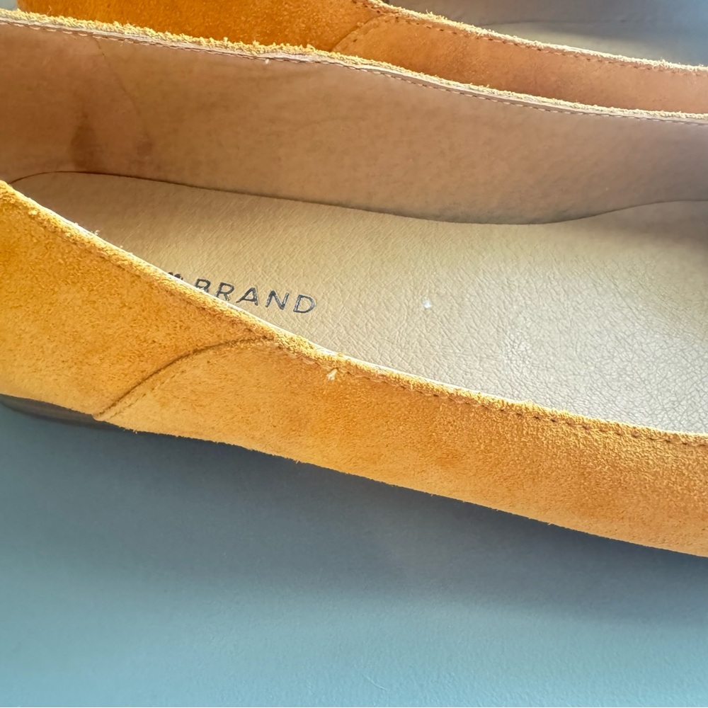 SOLD Lucky Brand Orange Flats Suede Loafers - Picture 3 of 5